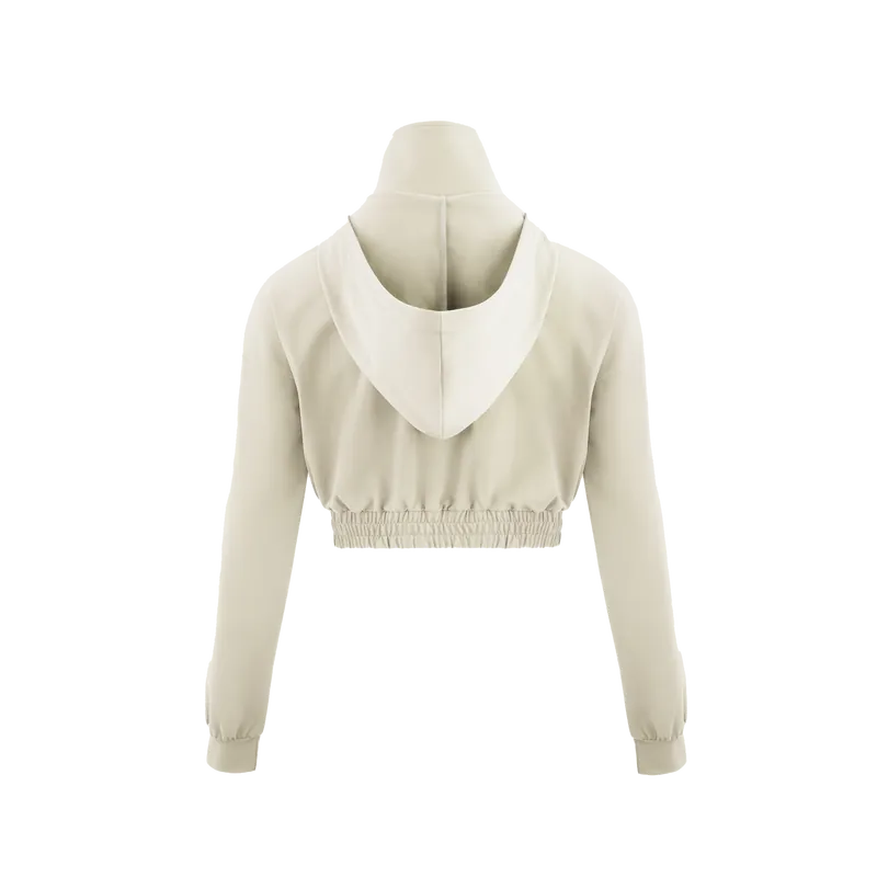LDVK WAIST CROPPED COAT (LIGHT BEIGE)