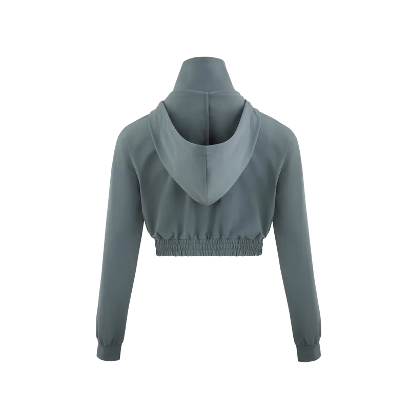 LDVK WAIST CROPPED COAT (DARK GREEN)