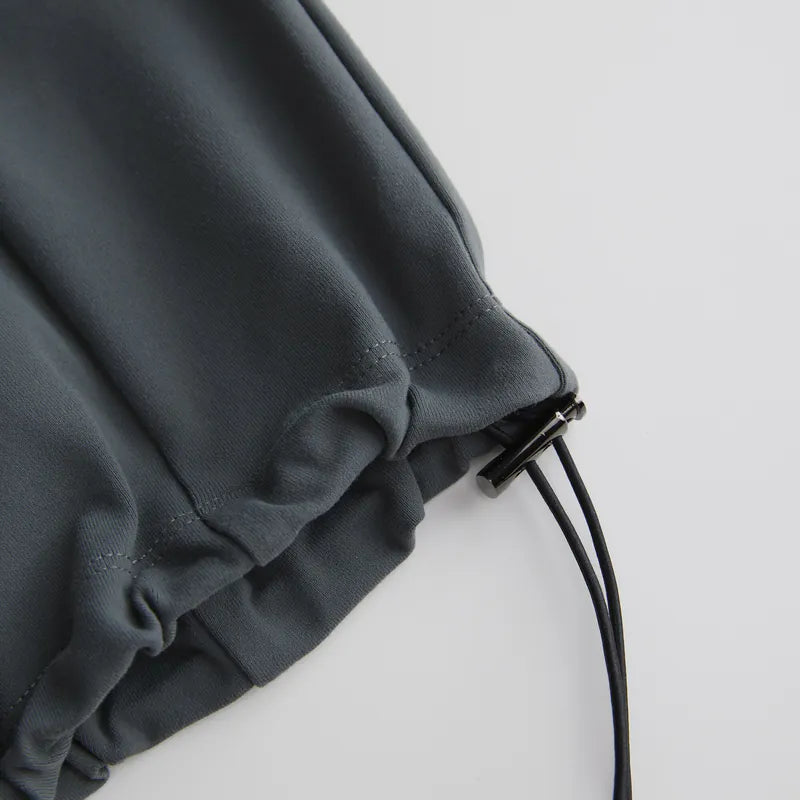 LDVK DRAWSTRING WIDE-LEG PANTS (DARK GREEN)