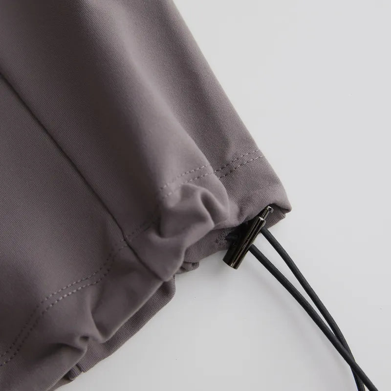 LDVK DRAWSTRING WIDE-LEG PANTS (DARK BROWN)