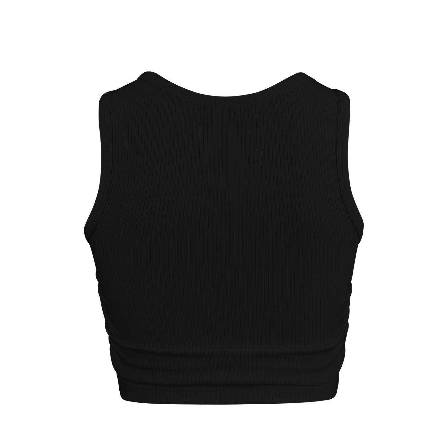 RIBBED SHIRRING TANK TOP (BLACK)