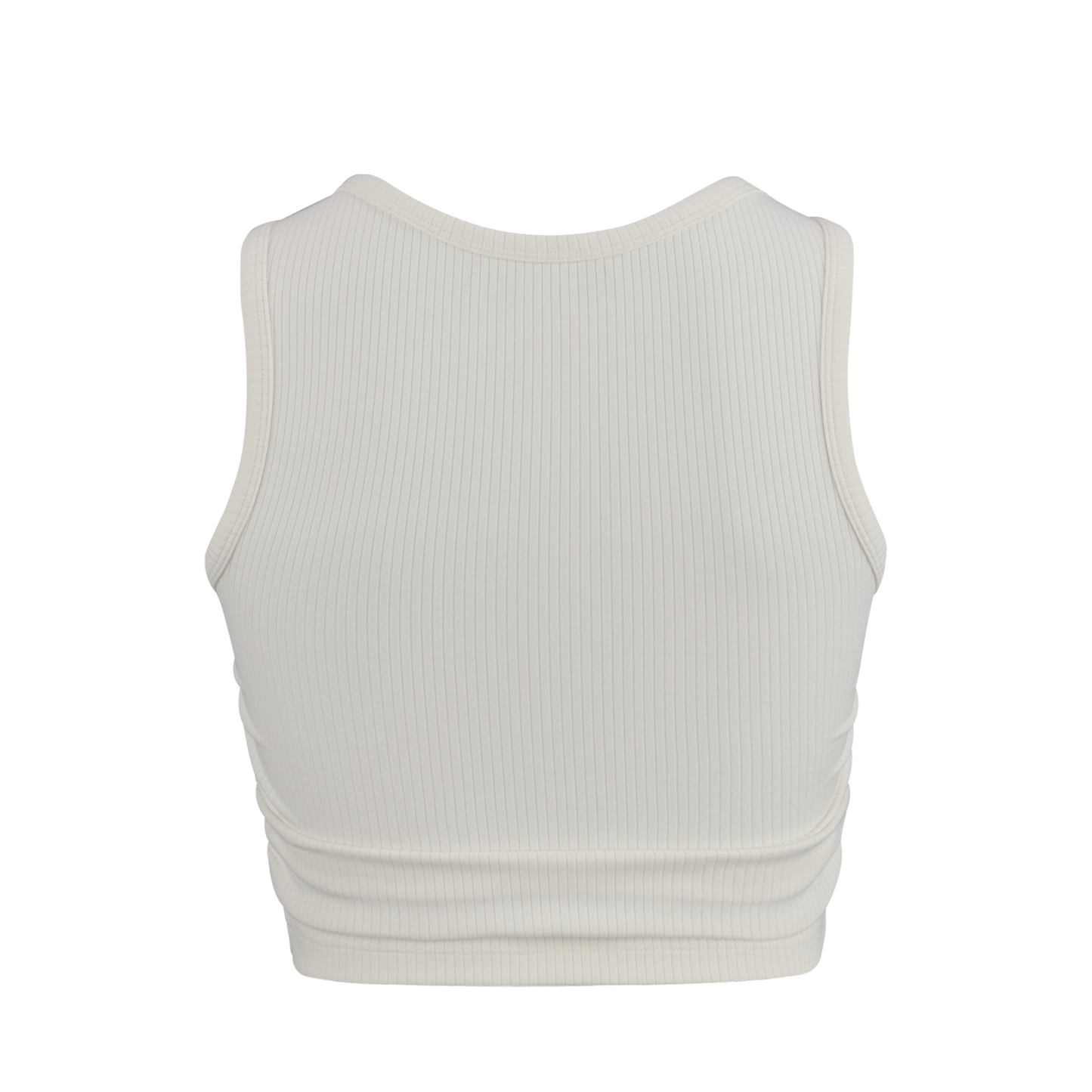 RIBBED SHIRRING TANK TOP (WHITE)
