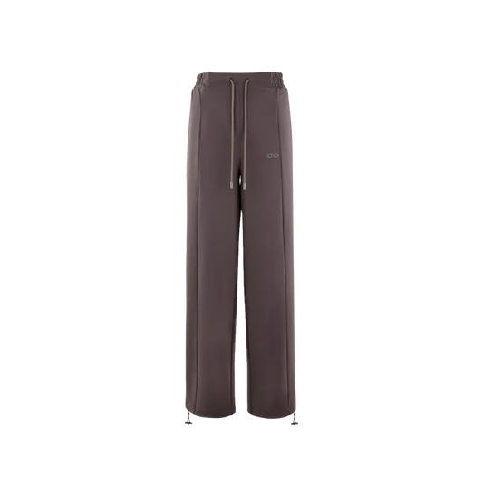 DRAWSTRING WIDE-LEG PANTS (DARK BROWN)