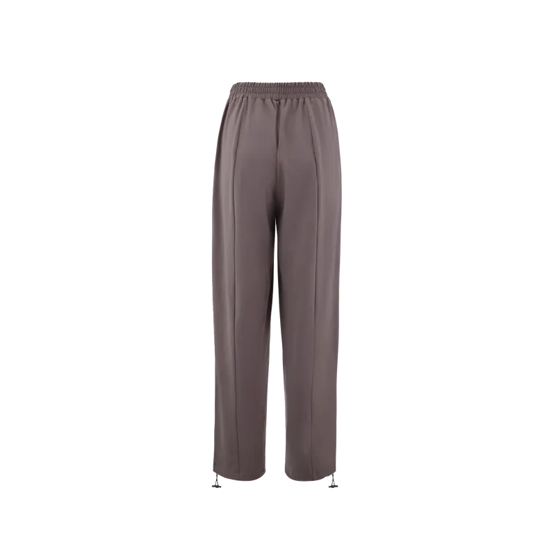 DRAWSTRING WIDE-LEG PANTS (DARK BROWN)