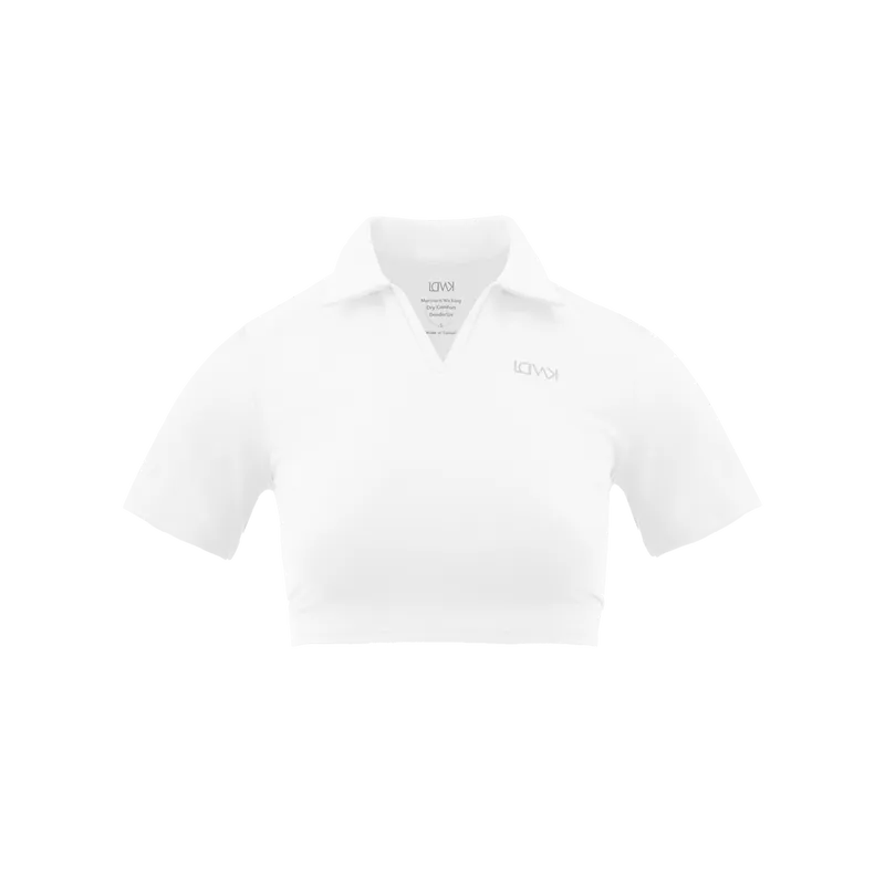 V-NECK CROPPED TOP (WHITE)