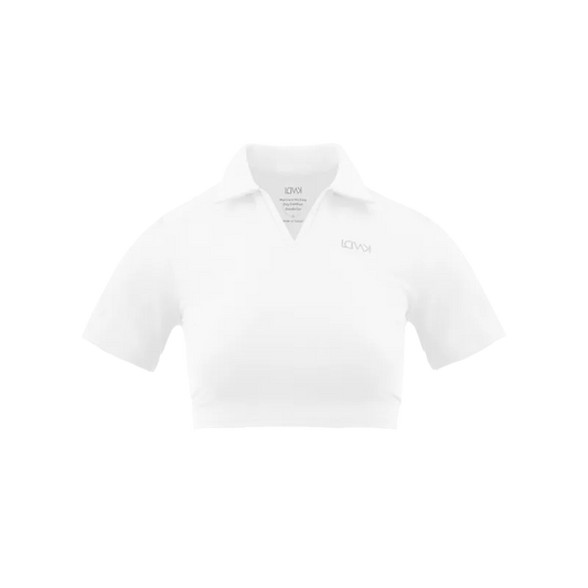 V-NECK CROPPED TOP (WHITE)