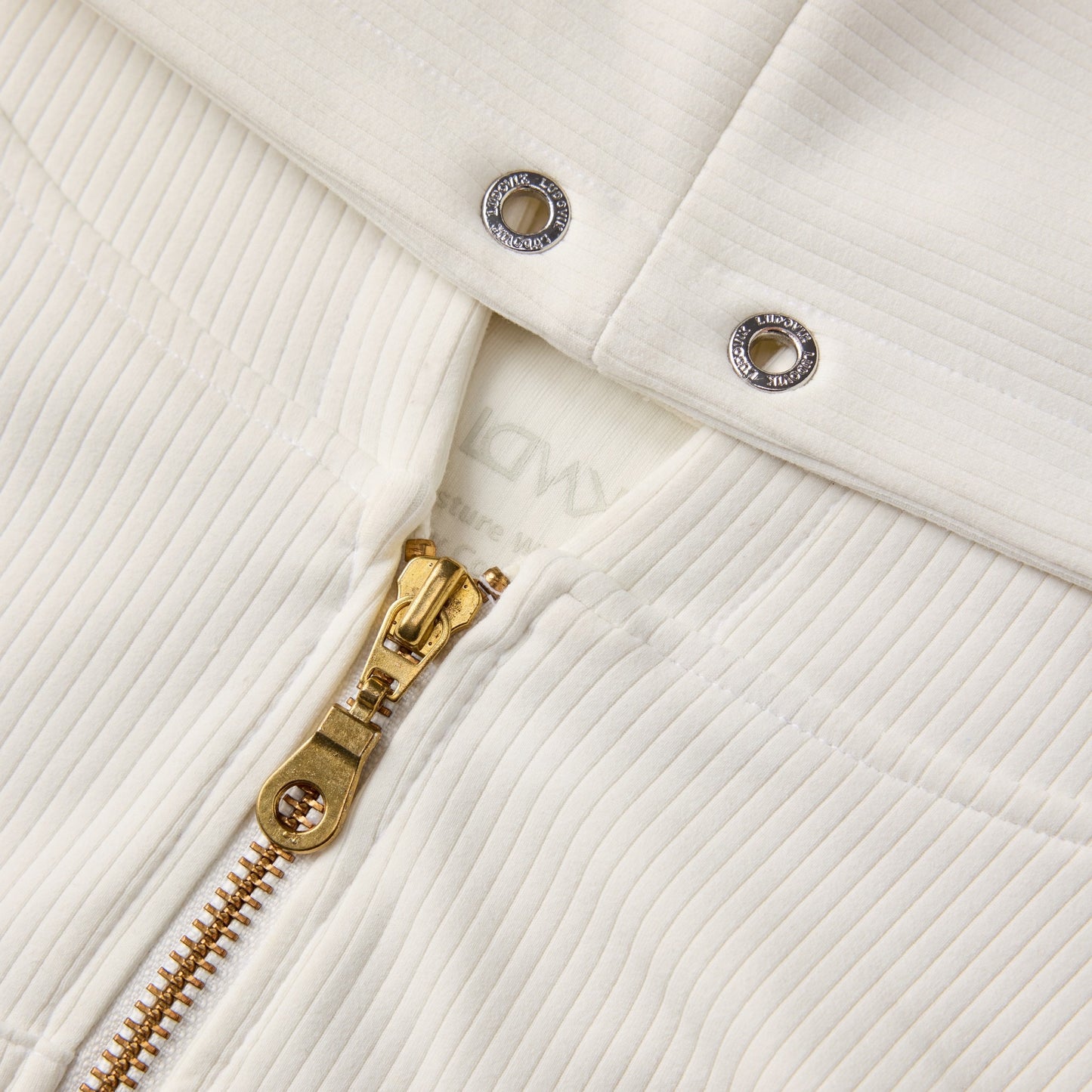 RIBBED CROPPED JACKET (WHITE)