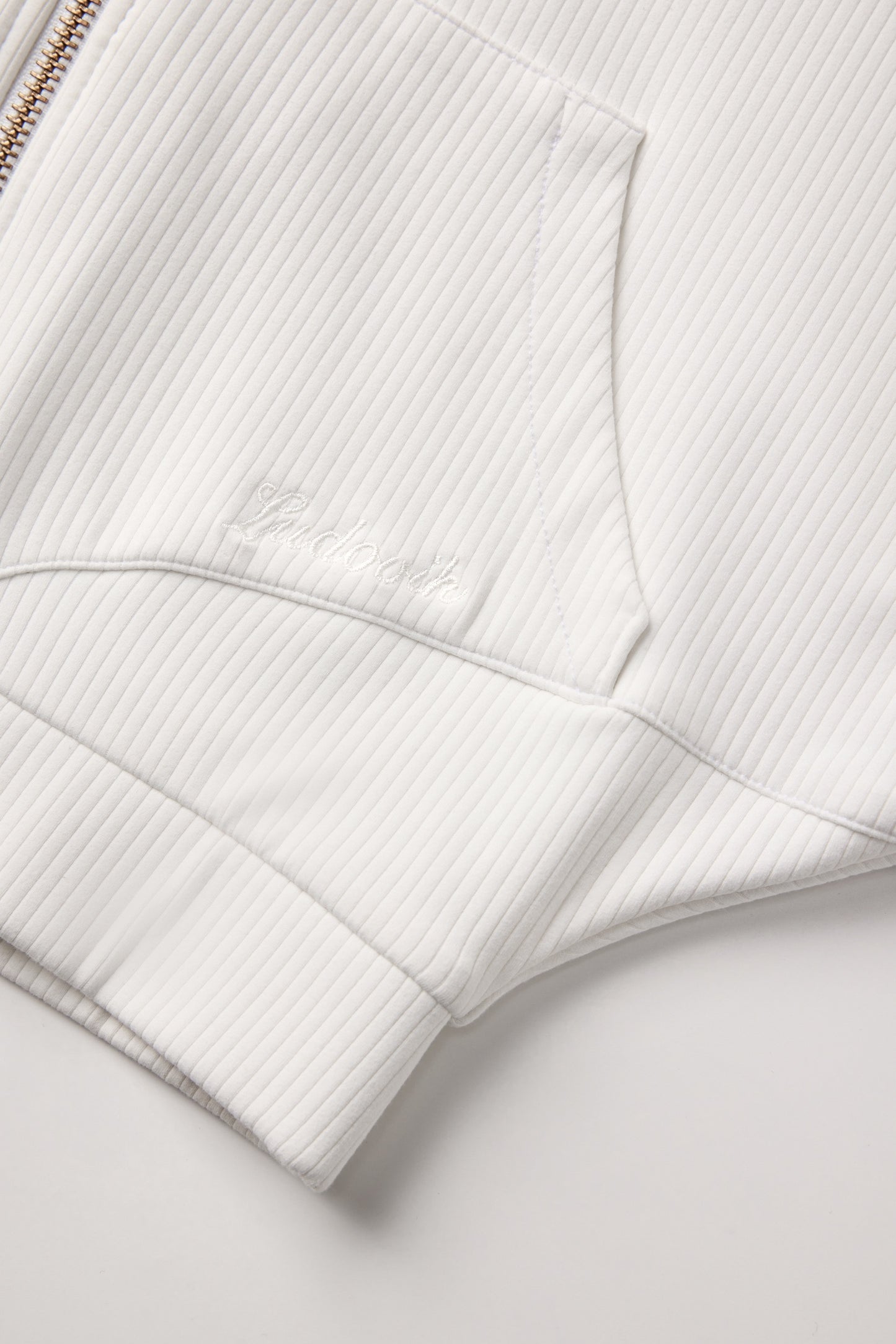 RIBBED CROPPED JACKET (WHITE)