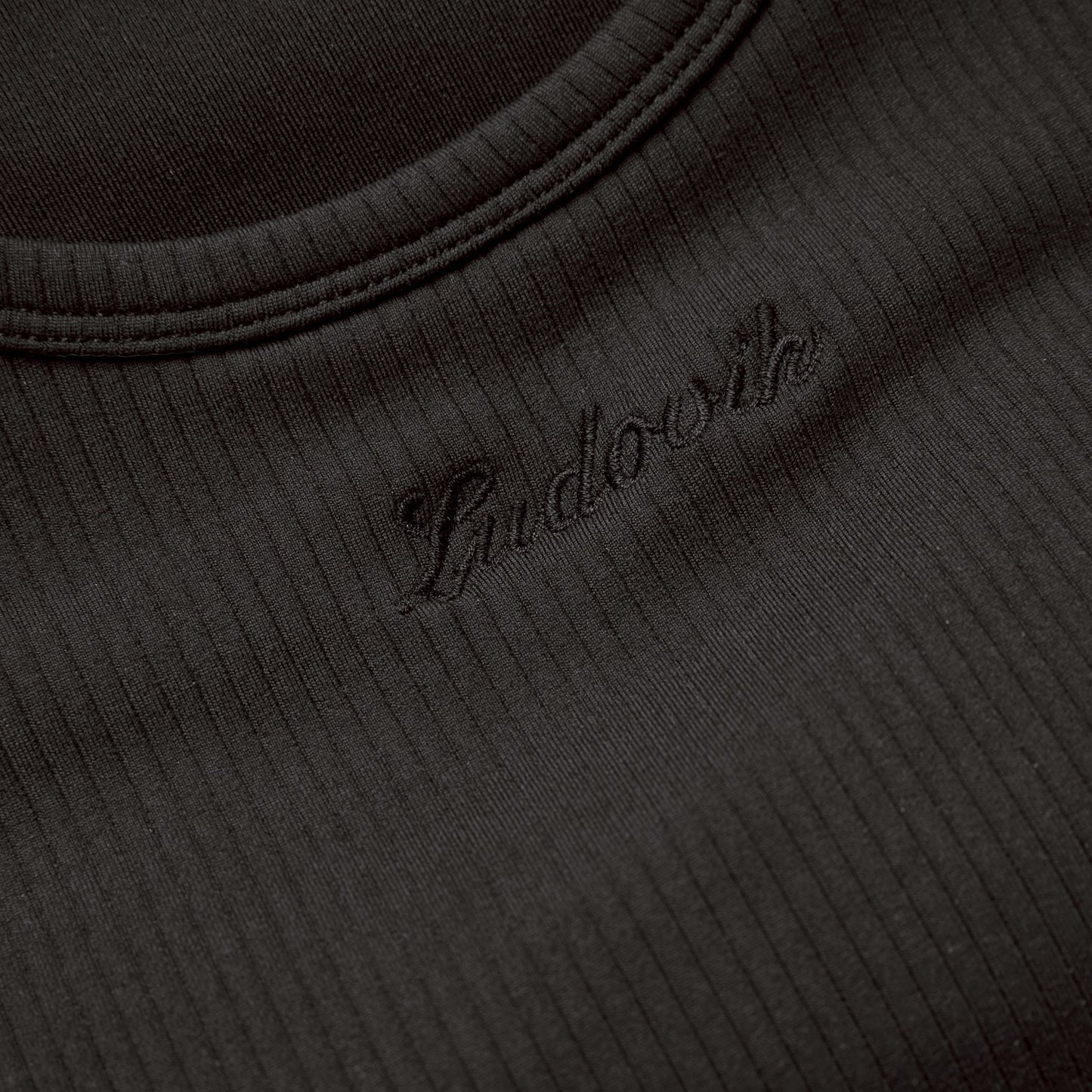 RIBBED SHIRRING TANK TOP (BLACK)