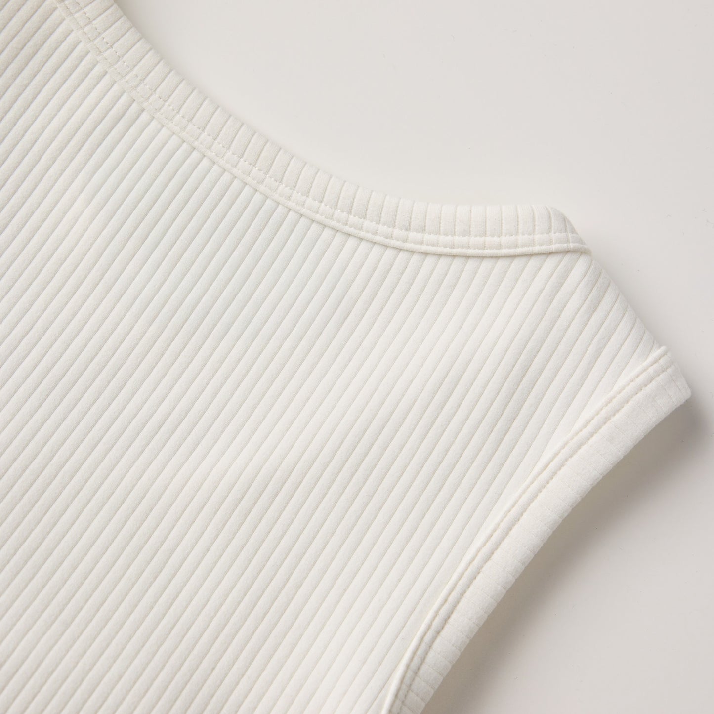RIBBED SHIRRING TANK TOP (WHITE)