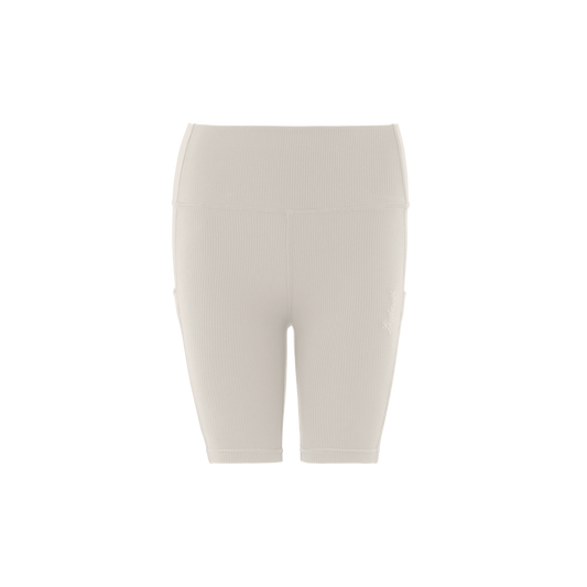 RIBBED BIKER SHORT (BEIGE)